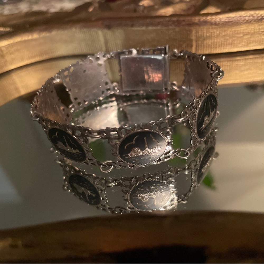 Sterling Silver Siam Bracelet